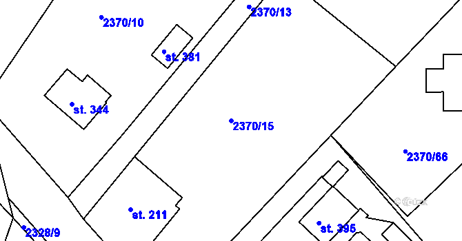 Parcela st. 2370/15 v KÚ Luková, Katastrální mapa