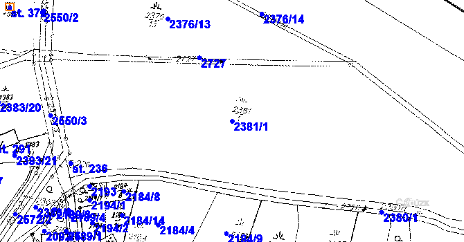 Parcela st. 2381/1 v KÚ Luková, Katastrální mapa