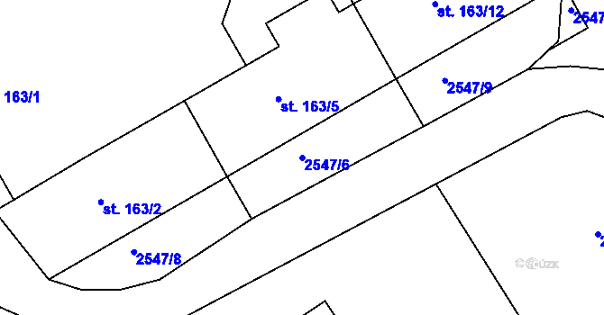 Parcela st. 2547/6 v KÚ Luková, Katastrální mapa