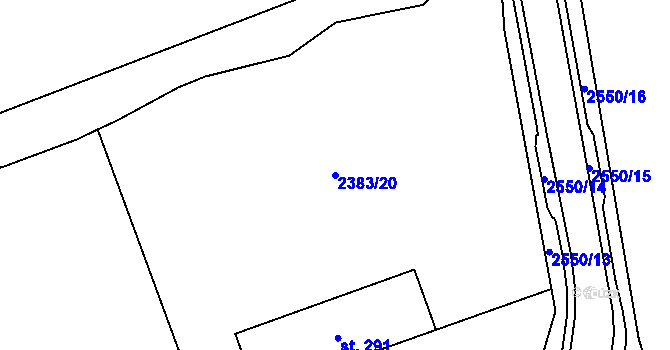 Parcela st. 2383/20 v KÚ Luková, Katastrální mapa