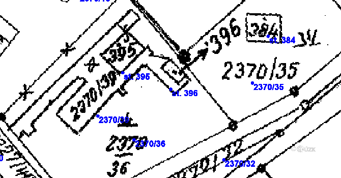 Parcela st. 396 v KÚ Luková, Katastrální mapa