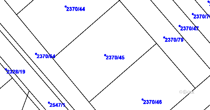 Parcela st. 2370/45 v KÚ Luková, Katastrální mapa