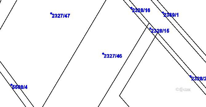 Parcela st. 2327/46 v KÚ Luková, Katastrální mapa