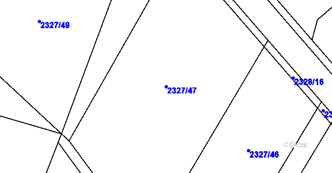Parcela st. 2327/47 v KÚ Luková, Katastrální mapa