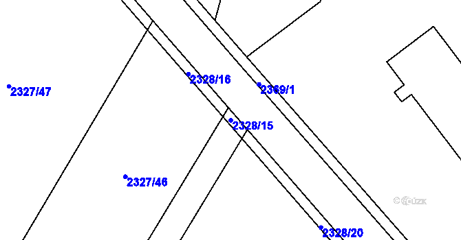 Parcela st. 2328/15 v KÚ Luková, Katastrální mapa