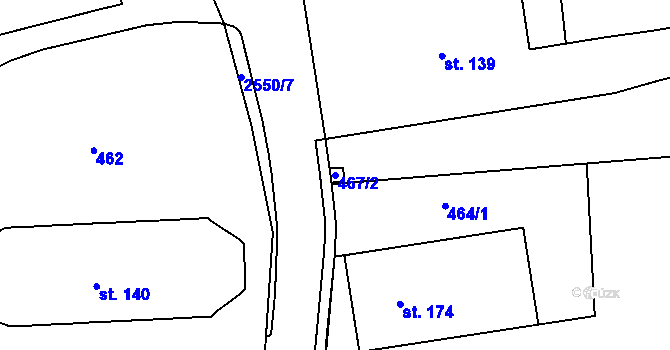 Parcela st. 467/2 v KÚ Luková, Katastrální mapa