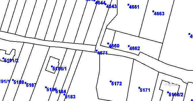 Parcela st. 4671 v KÚ Lukovany, Katastrální mapa