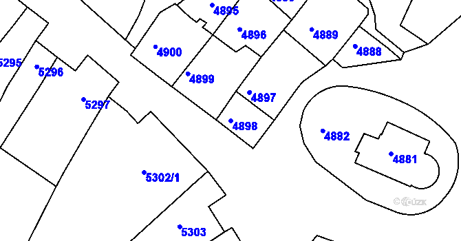 Parcela st. 4898 v KÚ Lukovany, Katastrální mapa