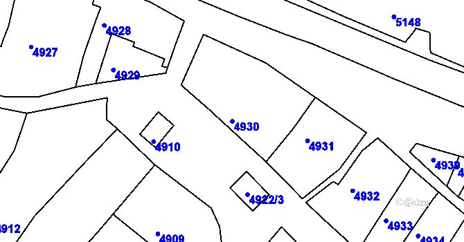 Parcela st. 4930 v KÚ Lukovany, Katastrální mapa