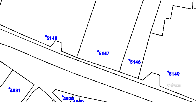 Parcela st. 5147 v KÚ Lukovany, Katastrální mapa