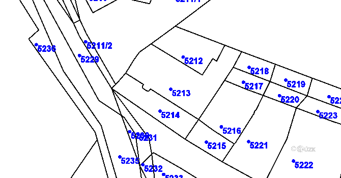 Parcela st. 5213 v KÚ Lukovany, Katastrální mapa