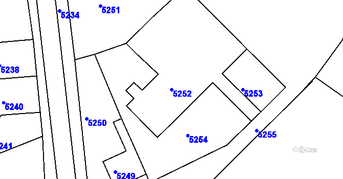 Parcela st. 5252 v KÚ Lukovany, Katastrální mapa