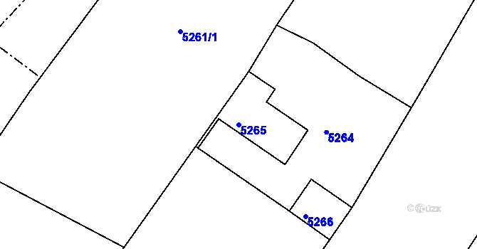 Parcela st. 5265 v KÚ Lukovany, Katastrální mapa