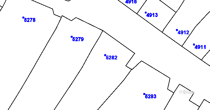 Parcela st. 5282 v KÚ Lukovany, Katastrální mapa