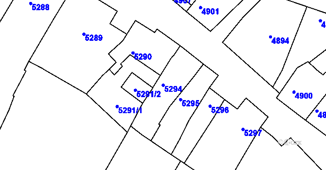 Parcela st. 5294 v KÚ Lukovany, Katastrální mapa