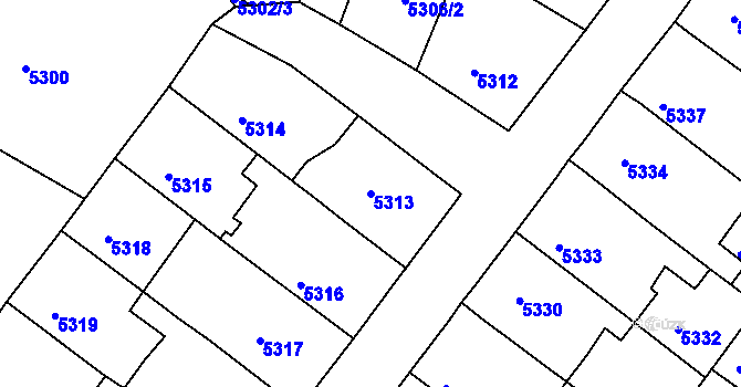 Parcela st. 5313 v KÚ Lukovany, Katastrální mapa