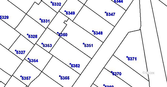 Parcela st. 5351 v KÚ Lukovany, Katastrální mapa