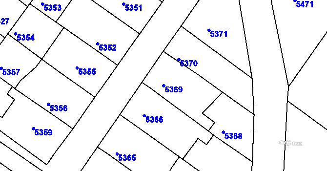 Parcela st. 5369 v KÚ Lukovany, Katastrální mapa