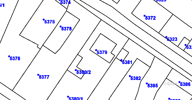 Parcela st. 5379 v KÚ Lukovany, Katastrální mapa