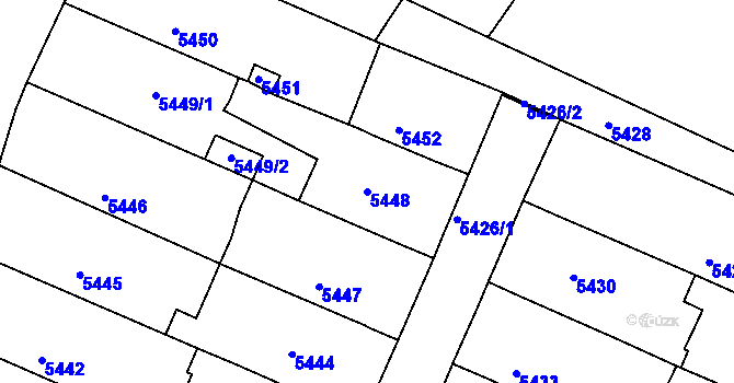 Parcela st. 5448 v KÚ Lukovany, Katastrální mapa