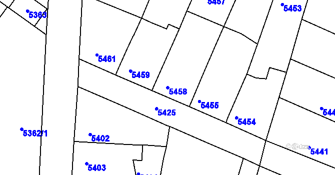 Parcela st. 5458 v KÚ Lukovany, Katastrální mapa