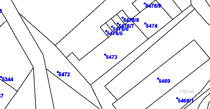 Parcela st. 5473 v KÚ Lukovany, Katastrální mapa