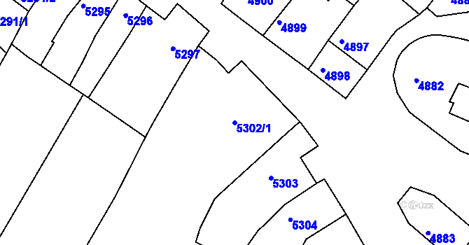 Parcela st. 5302/1 v KÚ Lukovany, Katastrální mapa