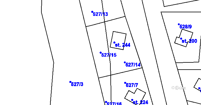 Parcela st. 527/15 v KÚ Lukoveček, Katastrální mapa