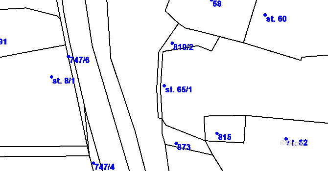 Parcela st. 65/1 v KÚ Lukoveček, Katastrální mapa