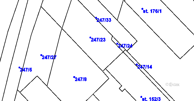 Parcela st. 152/1 v KÚ Lukoveček, Katastrální mapa
