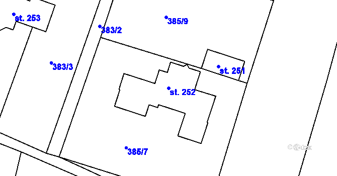 Parcela st. 252 v KÚ Lukoveček, Katastrální mapa