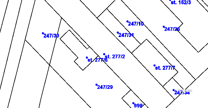 Parcela st. 277/2 v KÚ Lukoveček, Katastrální mapa