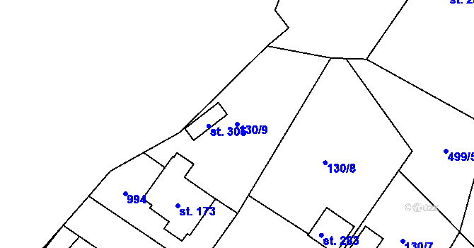 Parcela st. 130/9 v KÚ Lukoveček, Katastrální mapa