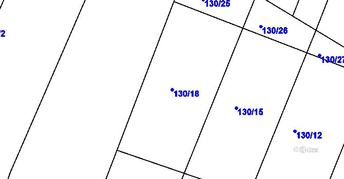 Parcela st. 130/18 v KÚ Lukoveček, Katastrální mapa