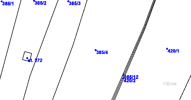 Parcela st. 385/4 v KÚ Lukoveček, Katastrální mapa