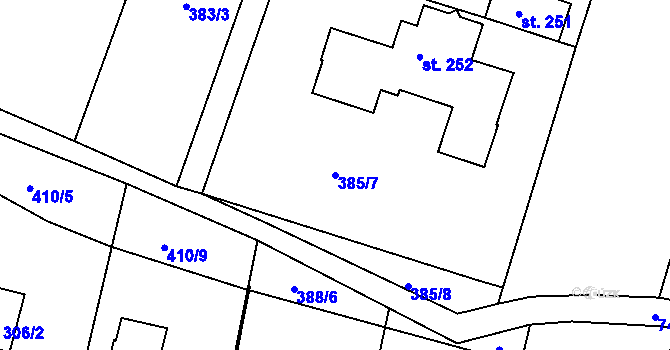 Parcela st. 385/7 v KÚ Lukoveček, Katastrální mapa