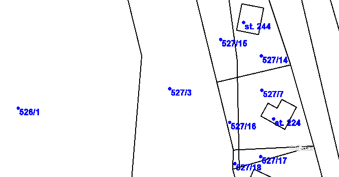 Parcela st. 527/3 v KÚ Lukoveček, Katastrální mapa