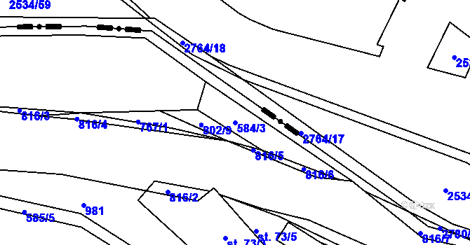 Parcela st. 584/3 v KÚ Lukoveček, Katastrální mapa