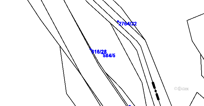 Parcela st. 584/5 v KÚ Lukoveček, Katastrální mapa
