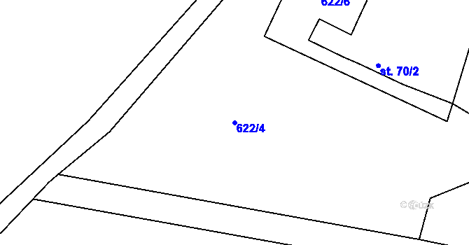 Parcela st. 622/4 v KÚ Lukoveček, Katastrální mapa