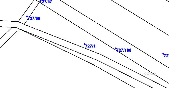 Parcela st. 727/1 v KÚ Lukoveček, Katastrální mapa