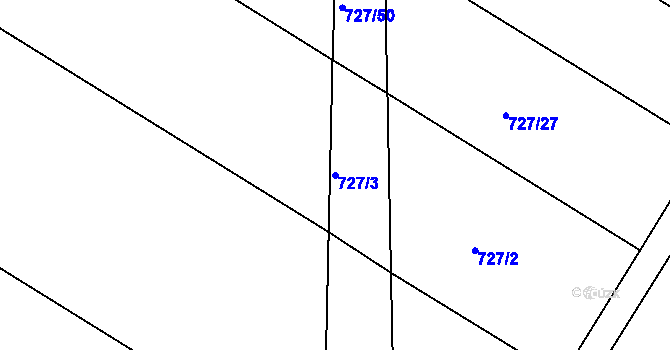 Parcela st. 727/3 v KÚ Lukoveček, Katastrální mapa