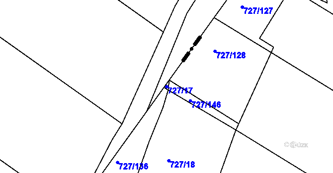 Parcela st. 727/17 v KÚ Lukoveček, Katastrální mapa