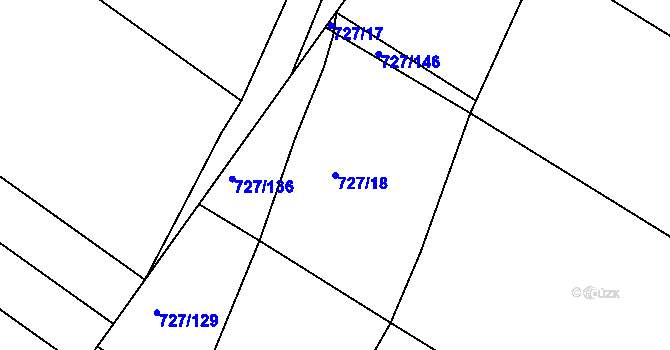 Parcela st. 727/18 v KÚ Lukoveček, Katastrální mapa