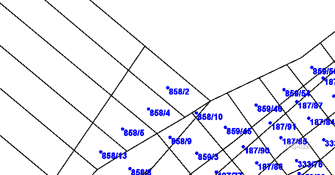Parcela st. 858/2 v KÚ Lukoveček, Katastrální mapa