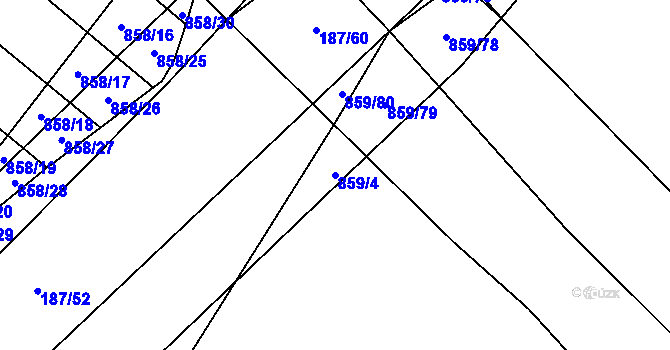 Parcela st. 859/4 v KÚ Lukoveček, Katastrální mapa