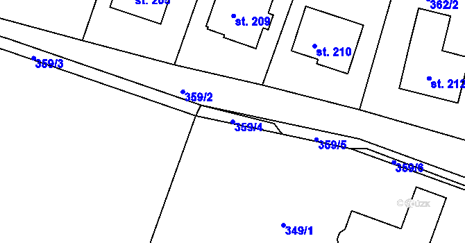 Parcela st. 359/4 v KÚ Lukoveček, Katastrální mapa
