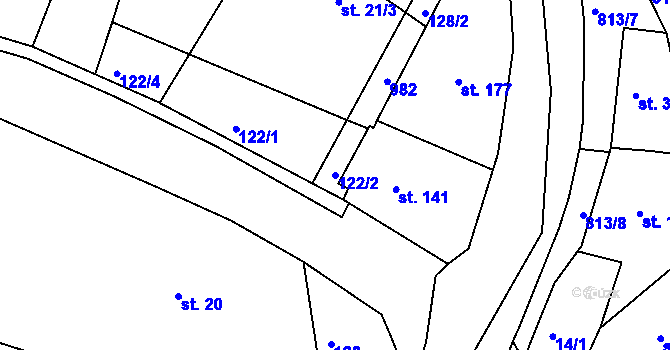 Parcela st. 122/2 v KÚ Lukoveček, Katastrální mapa