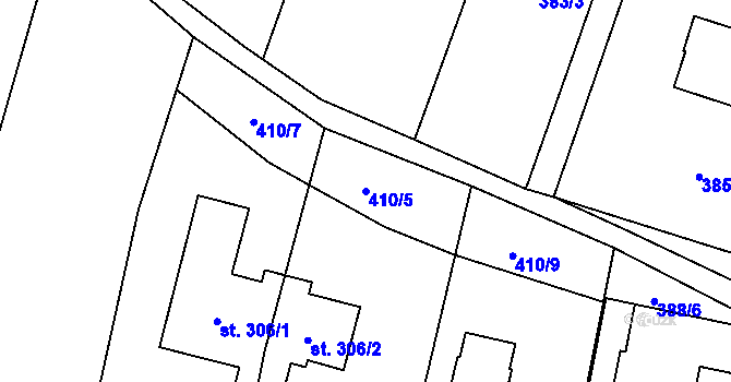 Parcela st. 410/5 v KÚ Lukoveček, Katastrální mapa
