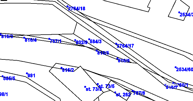 Parcela st. 816/5 v KÚ Lukoveček, Katastrální mapa